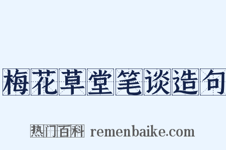 梅花草堂笔谈造句是什么意思的图片